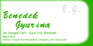 benedek gyurina business card